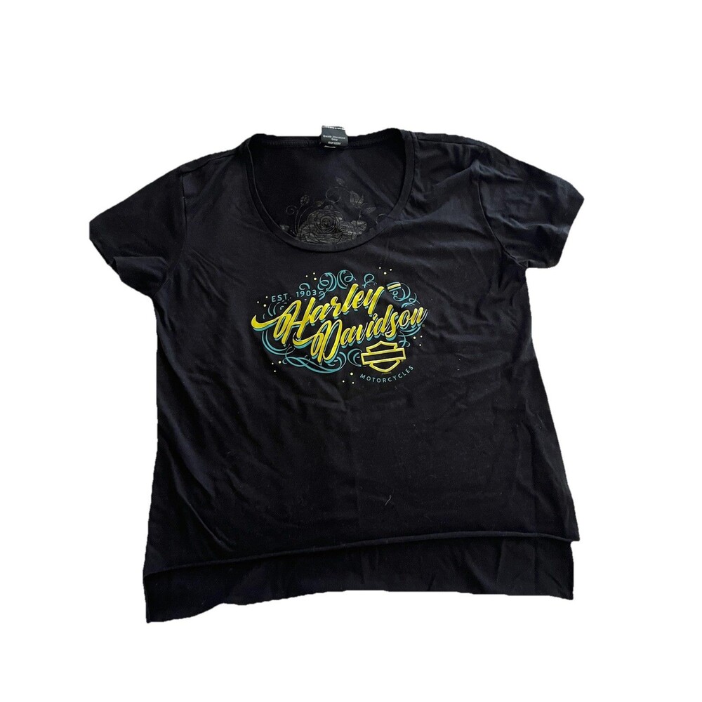 Harley Davidson T Shirt Black Widow Port Charlotte FL  Scoop Neck L